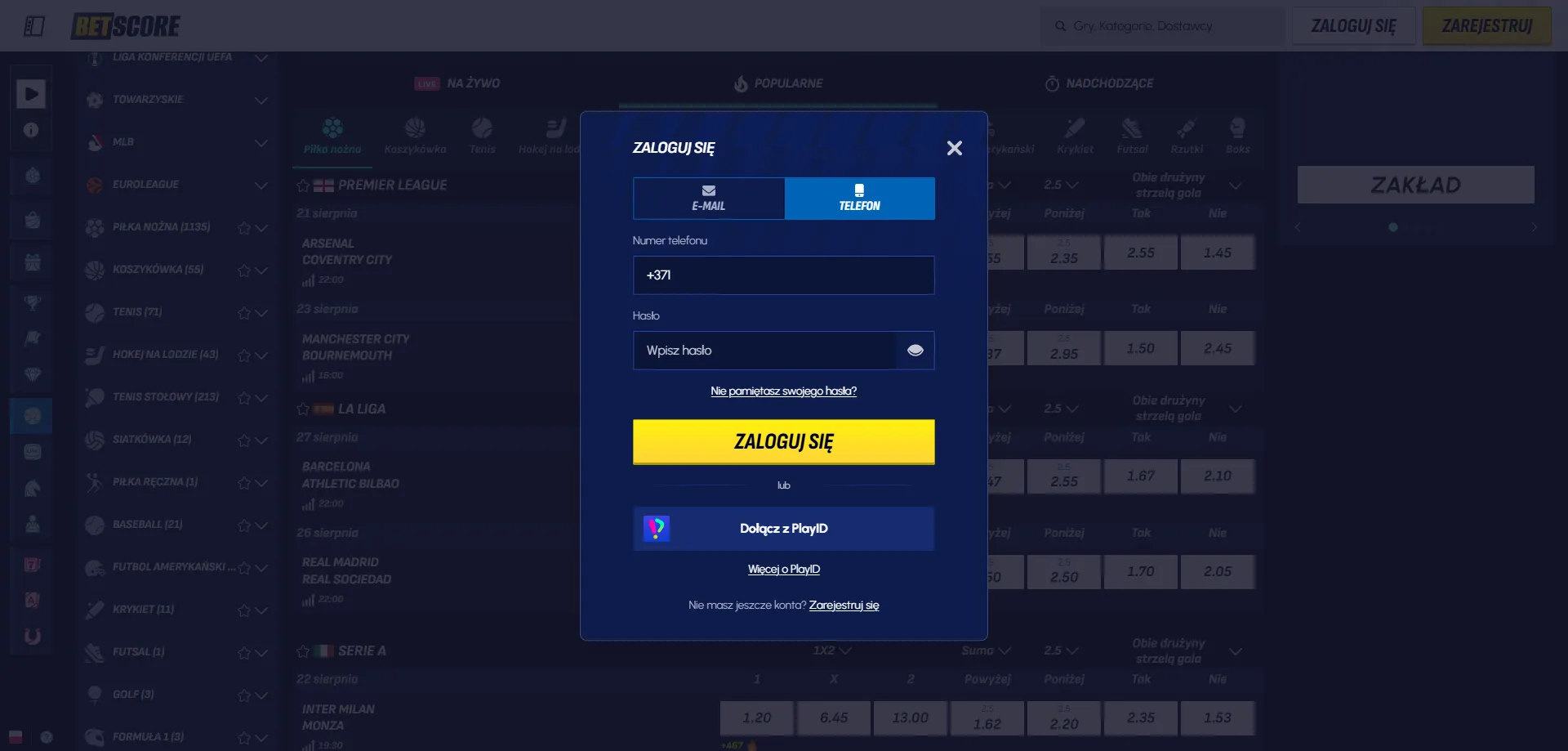 Logowanie do konta Betscore Casino — szybki dostęp dla graczy